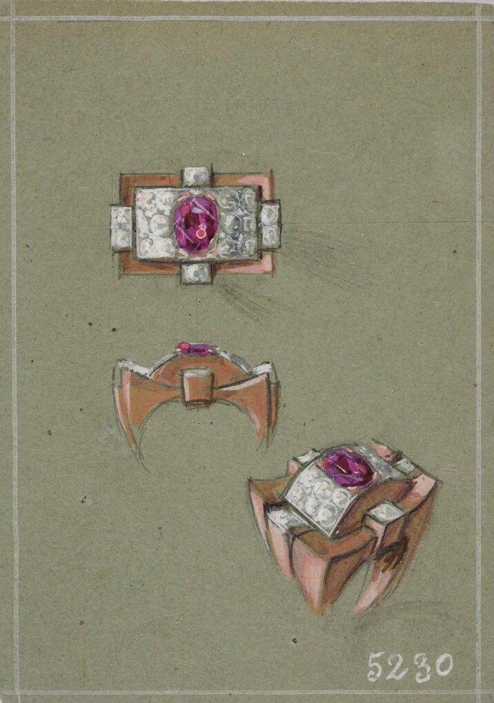 9-2021_Jewellery_Tu-vois-ce-que-je-dessine_06-Bague-rose-et-blanc-vers-1930-1940-Photo-A-Leprince