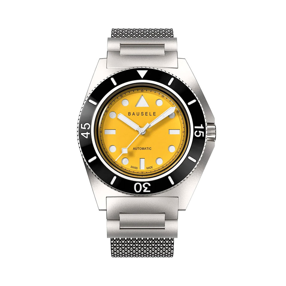6-2023-Watches_Geneva-Watch-Days_Bausele_EndlessSunrise_GoodVibesYellow_Frontview_Meshstrap_Large_3b311a6c-47b6-49a3-a5c7-bf28cdc80cea