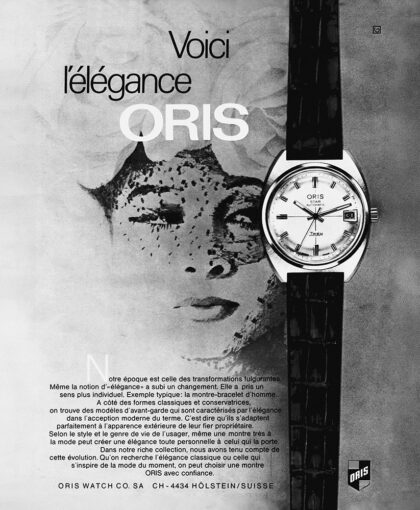 Annonce historique du modèle Oris Star lancé en 1966.